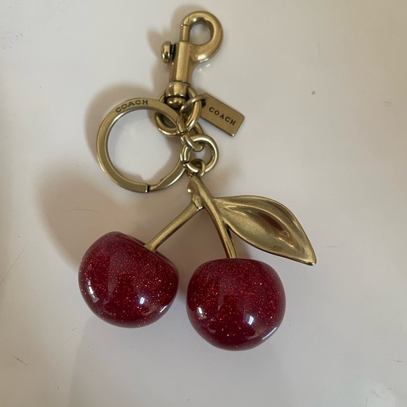 Coach Accessories - Coach Gold-Tone Cherry Key Charm with Sparkling Red Cherries